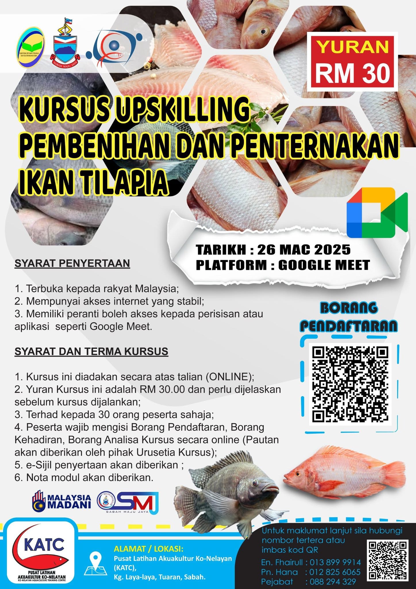 Kursus Upskilling: Pembenihan & Penternakan Ikan Tilapia